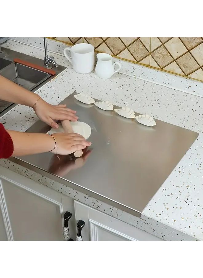 XL Stainless Steel L Shaped Kitchen Cutting Board Countertop Protection For Chopping Vegetables Meat Dough Baking - Image 4